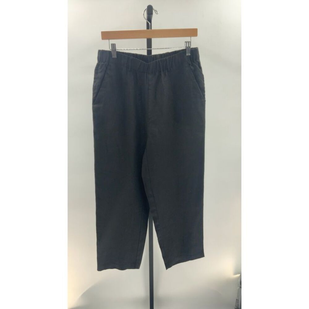Quince Women's 100% European Linen Pants - 25" Black M